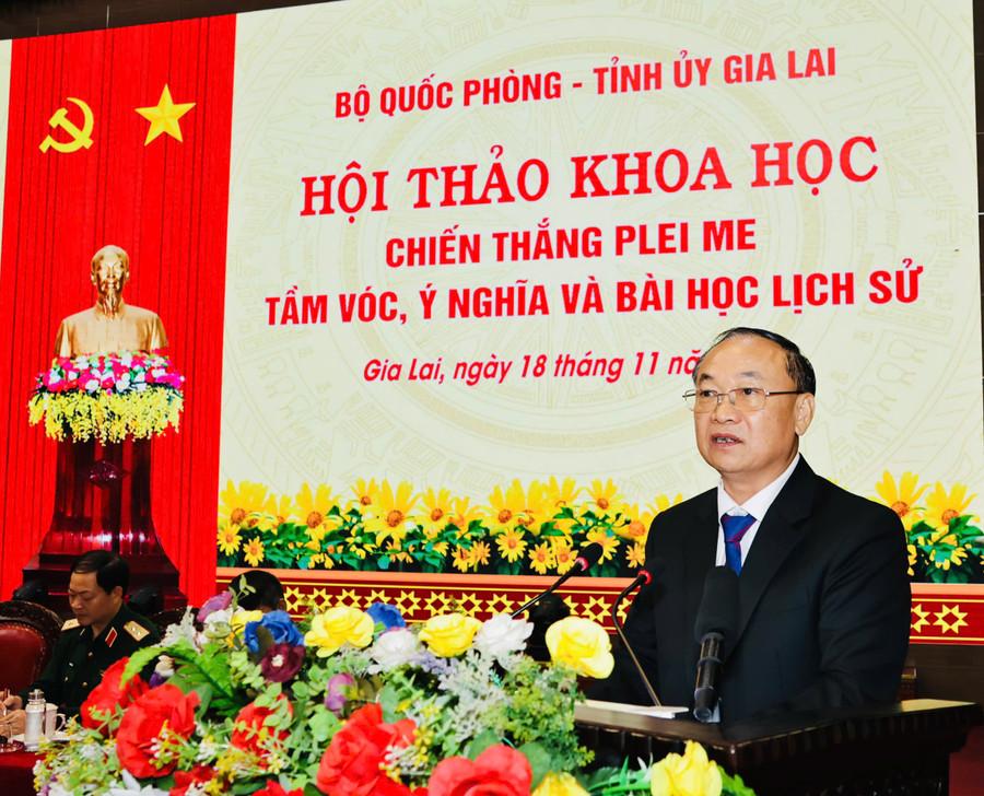 Bí thư Tỉnh ủy Gia Lai Thái Đại Ngọc phát biểu chào mừng hội thảo. Ảnh: P.D z7235425384959-4f7dec88e80e2d888e3ec3302b834a6c.jpg