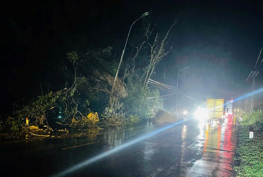 Mưa lớn gây sạt lở trên quốc lộ 1D. Ảnh: H.P z7238617823334-96f10dc56c4cfbaec8a0d0f9c4c96493.jpg