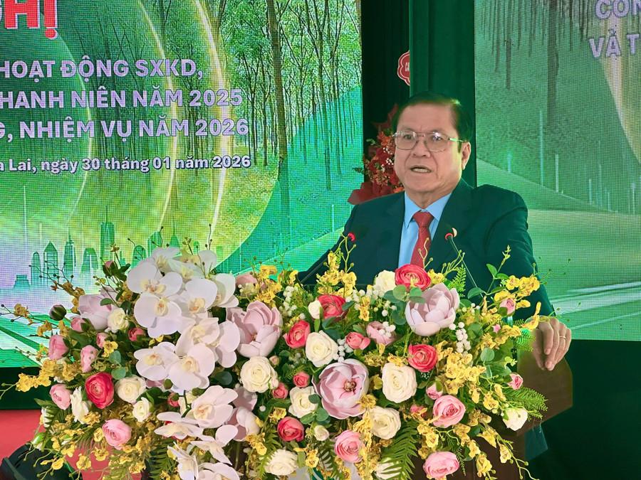 Tổng Giám đốc Tập đoàn Công nghiệp Cao su Việt Nam Lê Thanh Hưng phát biểu tại hội nghị. Ảnh: Nguyễn Diệp tong-giam-doc-tap-doan-cong-nghiep-cao-su-viet-nam-le-thanh-hung-phat-bieu-tai-hoi-nghi.jpg