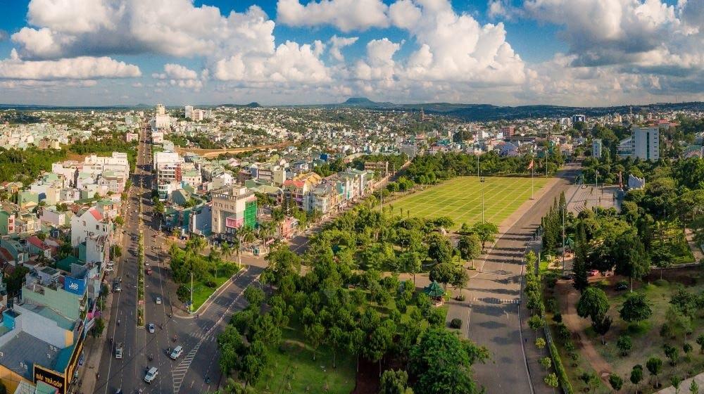 Một góc tỉnh Gia Lai nhìn từ trên cao, nơi sắp triển khai dự án trung tâm thương mại 511 tỷ đồng.