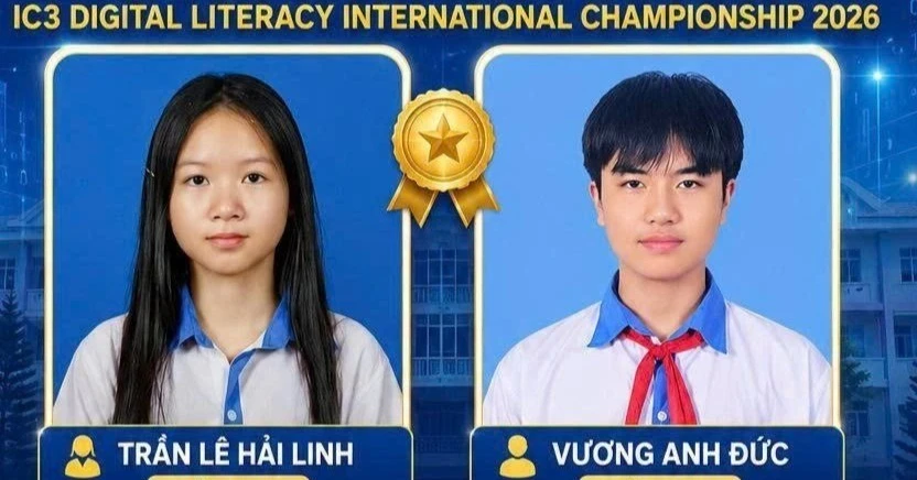 2 học sinh Gia Lai góp mặt trong đội tuyển Việt Nam tham dự Cuộc thi Vô địch kỹ năng số IC3 quốc tế 2026