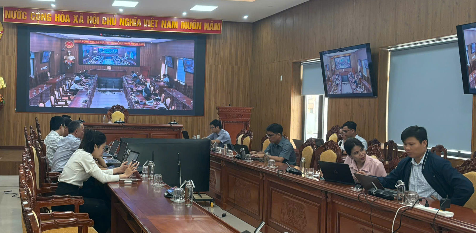 Quang cảnh buổi Tập huấn rà soát, hoàn thiện điều kiện vận hành ổn định Cổng Dịch vụ công quốc gia