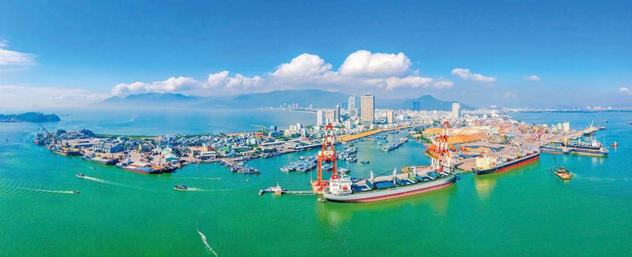 Xuất khẩu hàng hóa qua Cảng quốc tế Quy Nhơn. Ảnh: N.Dũng